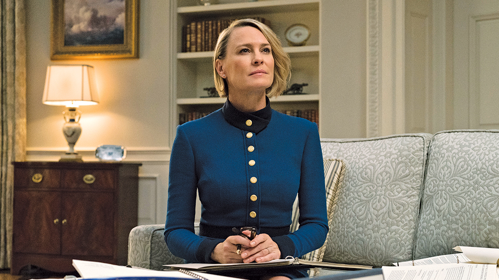   Robin Wright replaces Kevin Spacey as  House of Cards’  lead character in the latest and final season.  