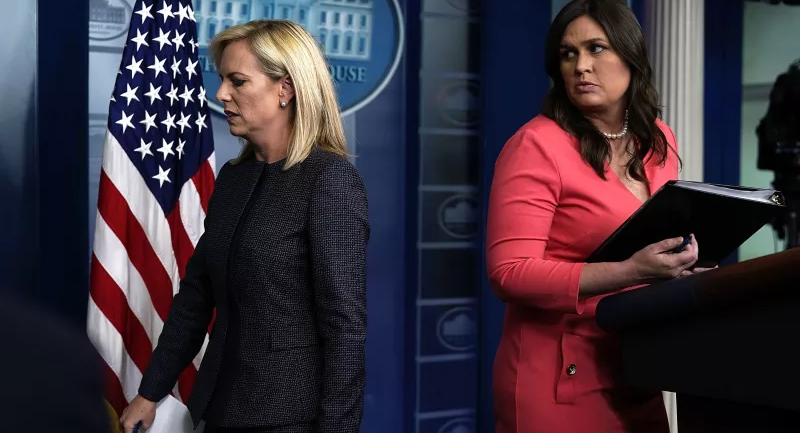  Secretary of Homeland Security Kirstjen Nielsen leaves the White House press briefing. Photo credit: Alex Wong (Getty Images). 